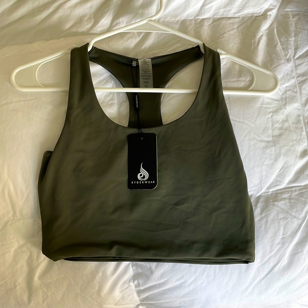 Olive green ruderwear crop top